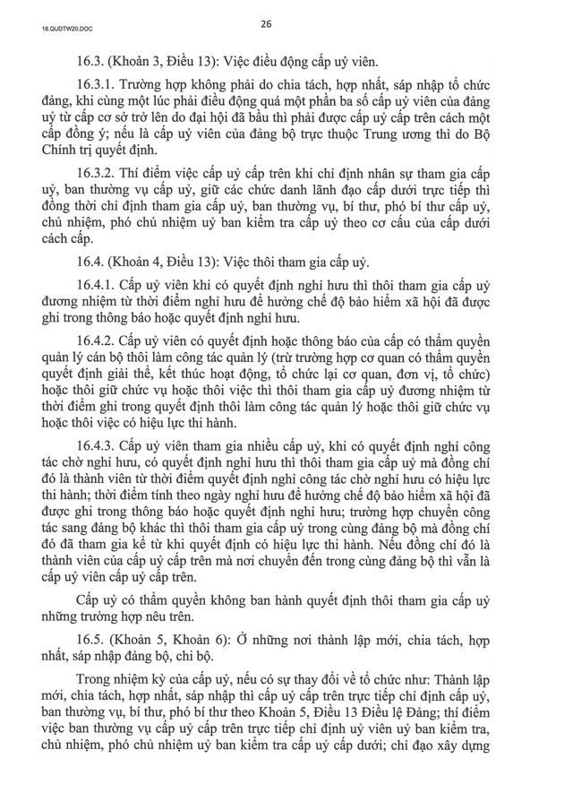 QUY ĐỊNH SỐ 20-QĐ/TW VỀ THI HÀNH ĐIỀU LỆ ĐẢNG- Ảnh 27. QUY ĐỊNH SỐ 20-QĐ/TW VỀ THI HÀNH ĐIỀU LỆ ĐẢNG- Ảnh 27.