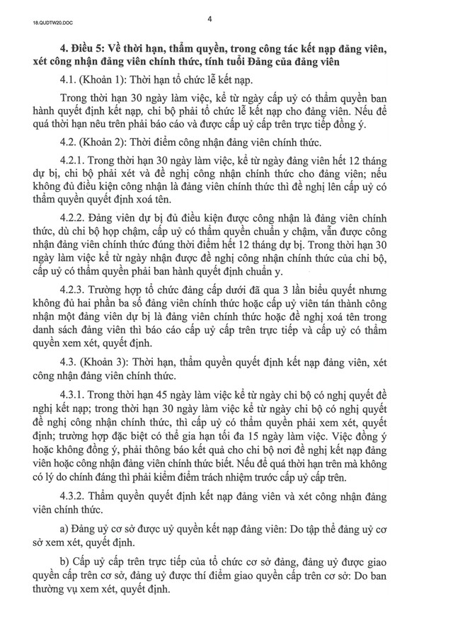 QUY ĐỊNH SỐ 20-QĐ/TW VỀ THI HÀNH ĐIỀU LỆ ĐẢNG- Ảnh 5. QUY ĐỊNH SỐ 20-QĐ/TW VỀ THI HÀNH ĐIỀU LỆ ĐẢNG- Ảnh 5.