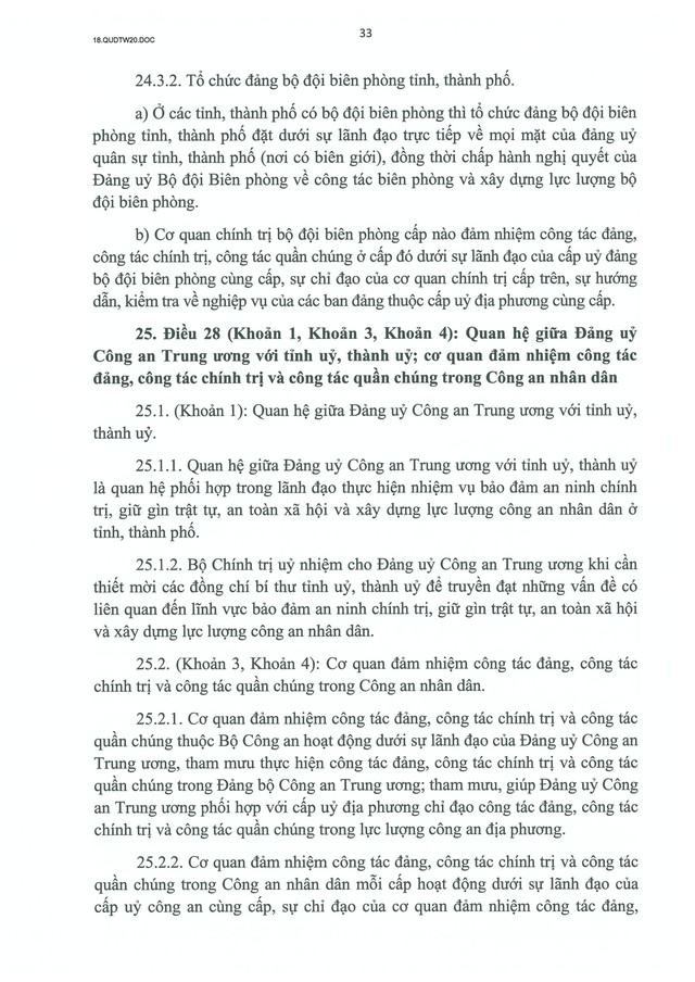 QUY ĐỊNH SỐ 20-QĐ/TW VỀ THI HÀNH ĐIỀU LỆ ĐẢNG- Ảnh 34. QUY ĐỊNH SỐ 20-QĐ/TW VỀ THI HÀNH ĐIỀU LỆ ĐẢNG- Ảnh 34.