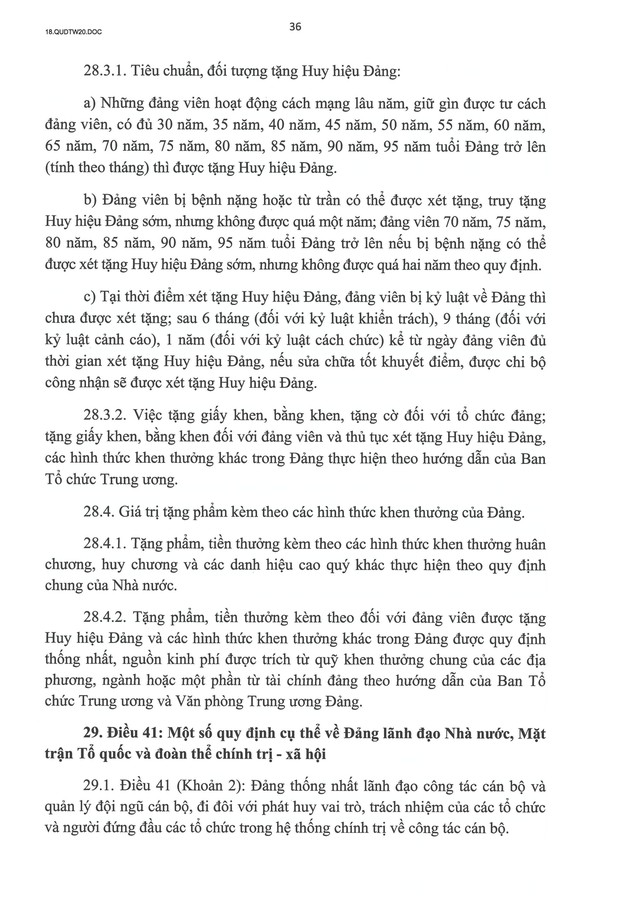 QUY ĐỊNH SỐ 20-QĐ/TW VỀ THI HÀNH ĐIỀU LỆ ĐẢNG- Ảnh 37. QUY ĐỊNH SỐ 20-QĐ/TW VỀ THI HÀNH ĐIỀU LỆ ĐẢNG- Ảnh 37.