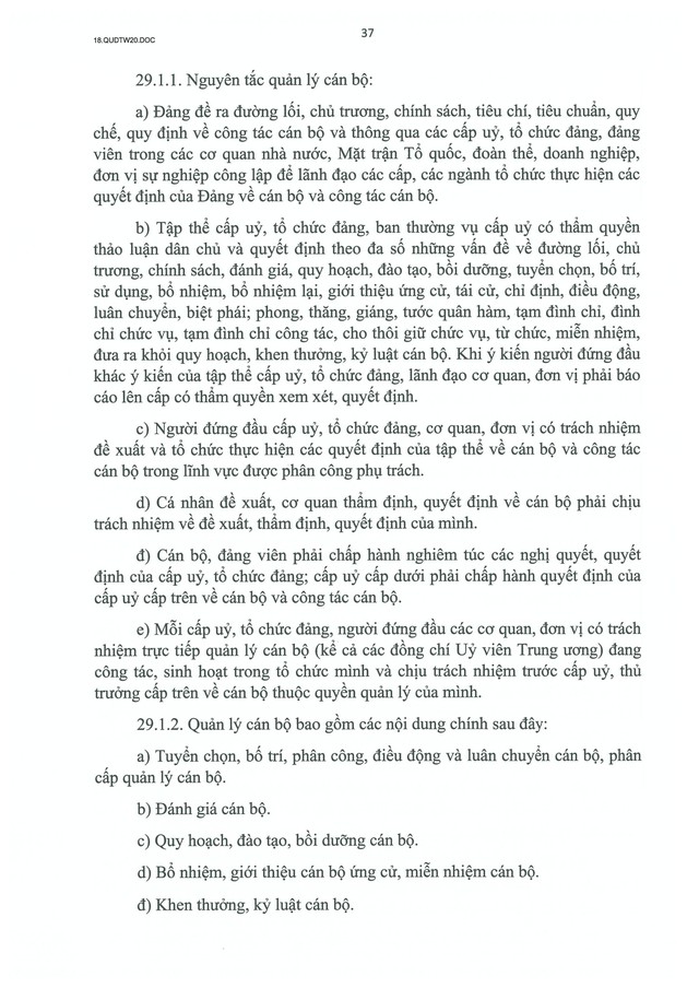 QUY ĐỊNH SỐ 20-QĐ/TW VỀ THI HÀNH ĐIỀU LỆ ĐẢNG- Ảnh 38. QUY ĐỊNH SỐ 20-QĐ/TW VỀ THI HÀNH ĐIỀU LỆ ĐẢNG- Ảnh 38.