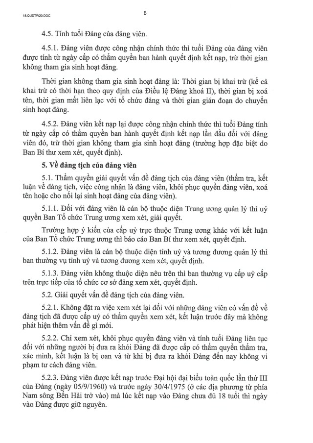 QUY ĐỊNH SỐ 20-QĐ/TW VỀ THI HÀNH ĐIỀU LỆ ĐẢNG- Ảnh 7. QUY ĐỊNH SỐ 20-QĐ/TW VỀ THI HÀNH ĐIỀU LỆ ĐẢNG- Ảnh 7.