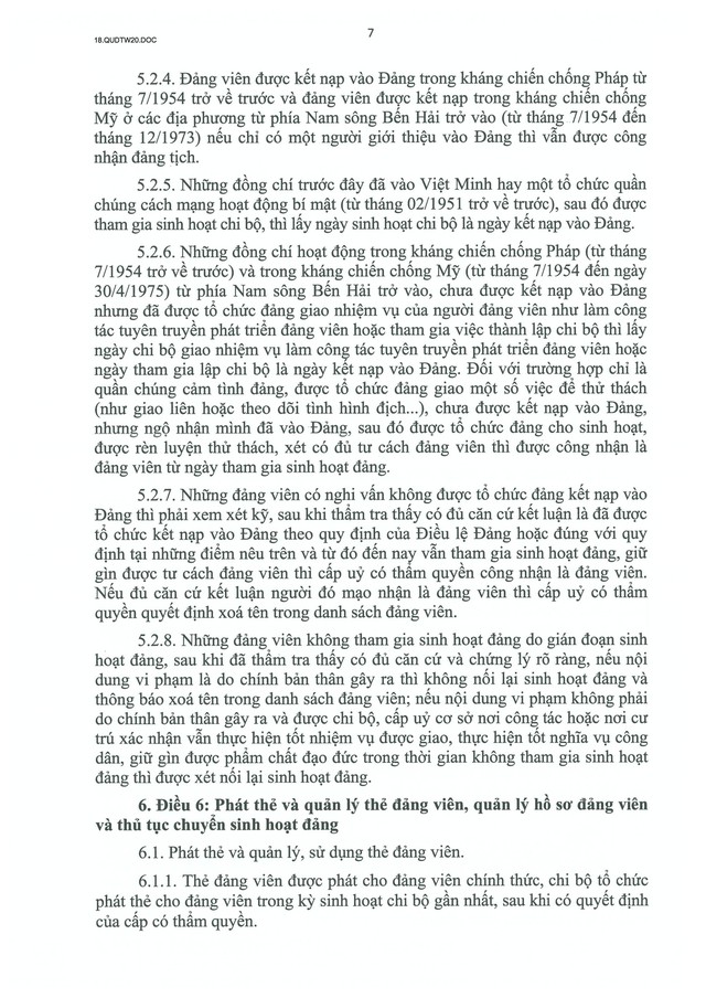 QUY ĐỊNH SỐ 20-QĐ/TW VỀ THI HÀNH ĐIỀU LỆ ĐẢNG- Ảnh 8. QUY ĐỊNH SỐ 20-QĐ/TW VỀ THI HÀNH ĐIỀU LỆ ĐẢNG- Ảnh 8.