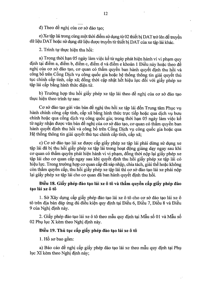 TOÀN VĂN: Nghị định 94/2026/NĐ-CP Quy định về hoạt động đào tạo và sát hạch lái xe- Ảnh 12.