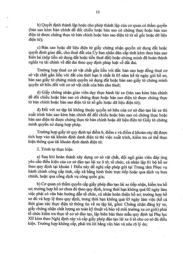 TOÀN VĂN: Nghị định 94/2026/NĐ-CP Quy định về hoạt động đào tạo và sát hạch lái xe- Ảnh 13.