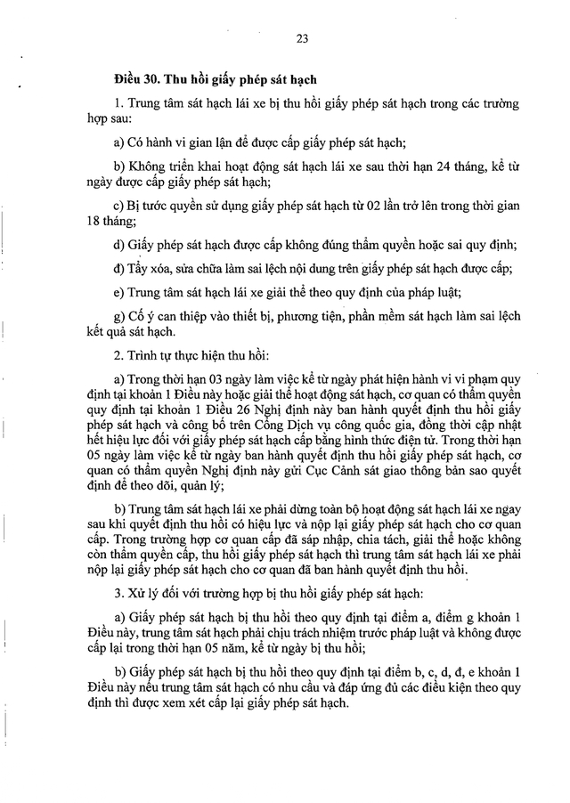 TOÀN VĂN: Nghị định 94/2026/NĐ-CP Quy định về hoạt động đào tạo và sát hạch lái xe- Ảnh 23.
