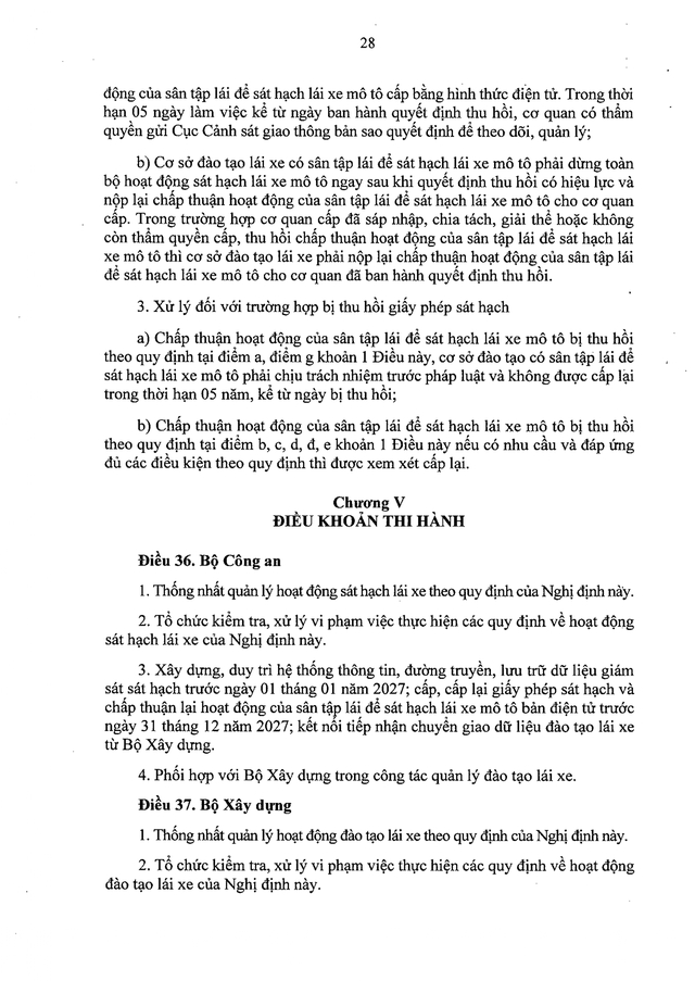 TOÀN VĂN: Nghị định 94/2026/NĐ-CP Quy định về hoạt động đào tạo và sát hạch lái xe- Ảnh 28.