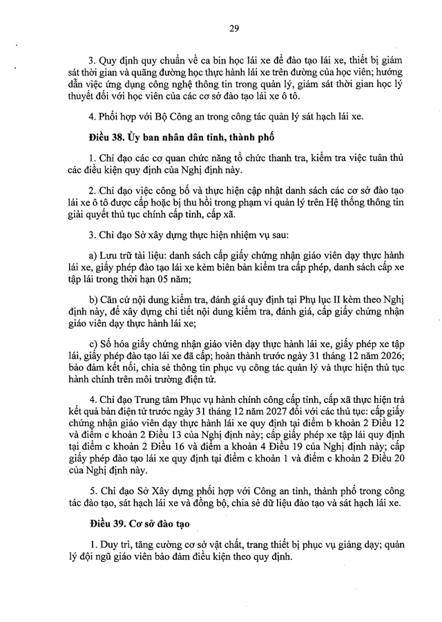 TOÀN VĂN: Nghị định 94/2026/NĐ-CP Quy định về hoạt động đào tạo và sát hạch lái xe- Ảnh 29.