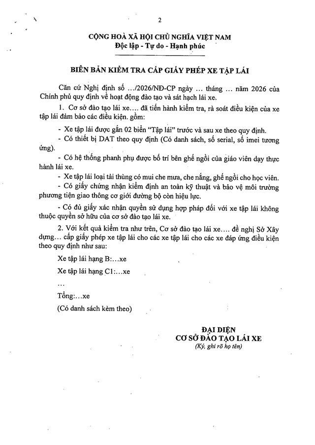 TOÀN VĂN: Nghị định 94/2026/NĐ-CP Quy định về hoạt động đào tạo và sát hạch lái xe- Ảnh 49.