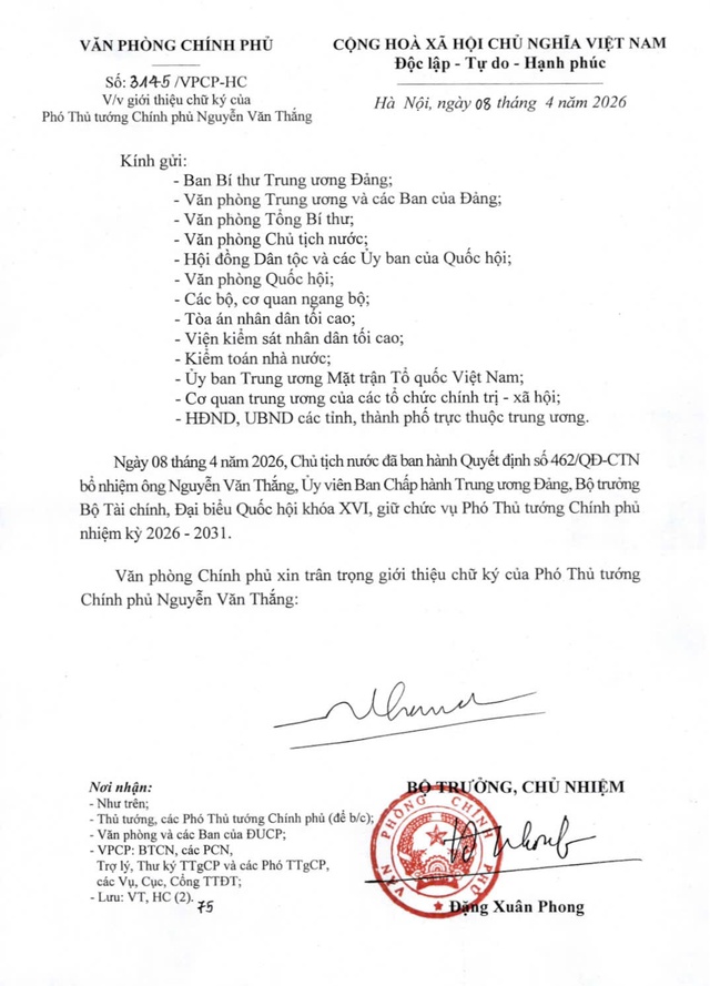 GIỚI THIỆU CHỮ KÝ CỦA THỦ TƯỚNG CHÍNH PHỦ VÀ CÁC PHÓ THỦ TƯỚNG CHÍNH PHỦ, NHIỆM KỲ 2026-2031- Ảnh 6. GIỚI THIỆU CHỮ KÝ CỦA THỦ TƯỚNG CHÍNH PHỦ VÀ CÁC PHÓ THỦ TƯỚNG CHÍNH PHỦ, NHIỆM KỲ 2026-2031- Ảnh 6.