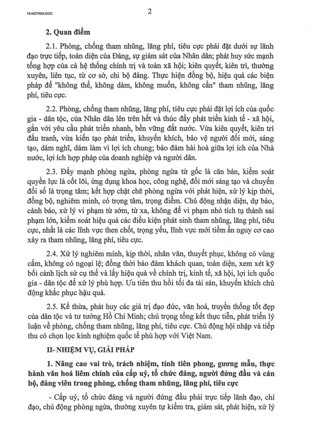 Nghị quyết số 04-NQ/TW về tiếp tục tăng cường sự lãnh đạo của Đảng đối với công tác phòng, chống tham nhũng, lãng phí, tiêu cực trong giai đoạn mới- Ảnh 3. Nghị quyết số 04-NQ/TW về tiếp tục tăng cường sự lãnh đạo của Đảng đối với công tác phòng, chống tham nhũng, lãng phí, tiêu cực trong giai đoạn mới- Ảnh 3.