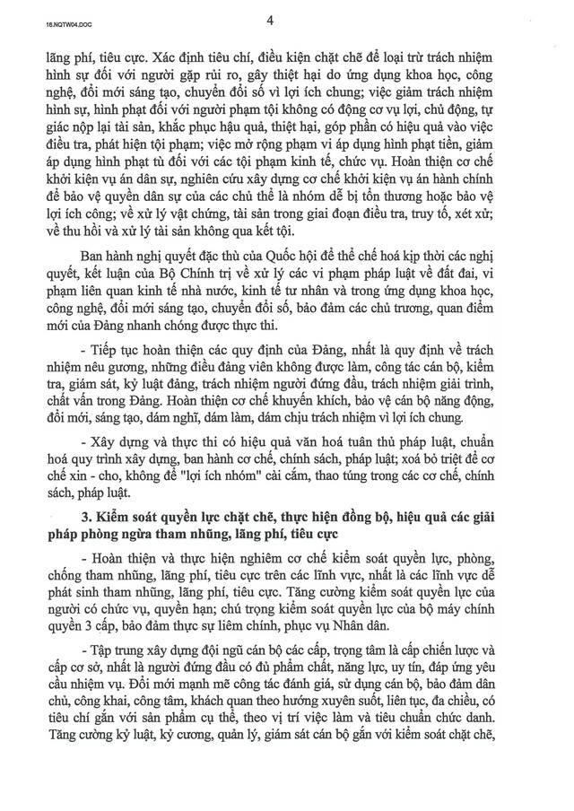 Nghị quyết số 04-NQ/TW về tiếp tục tăng cường sự lãnh đạo của Đảng đối với công tác phòng, chống tham nhũng, lãng phí, tiêu cực trong giai đoạn mới- Ảnh 5. Nghị quyết số 04-NQ/TW về tiếp tục tăng cường sự lãnh đạo của Đảng đối với công tác phòng, chống tham nhũng, lãng phí, tiêu cực trong giai đoạn mới- Ảnh 5.