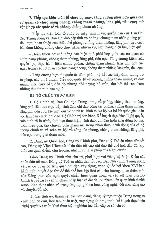 Nghị quyết số 04-NQ/TW về tiếp tục tăng cường sự lãnh đạo của Đảng đối với công tác phòng, chống tham nhũng, lãng phí, tiêu cực trong giai đoạn mới- Ảnh 8. Nghị quyết số 04-NQ/TW về tiếp tục tăng cường sự lãnh đạo của Đảng đối với công tác phòng, chống tham nhũng, lãng phí, tiêu cực trong giai đoạn mới- Ảnh 8.