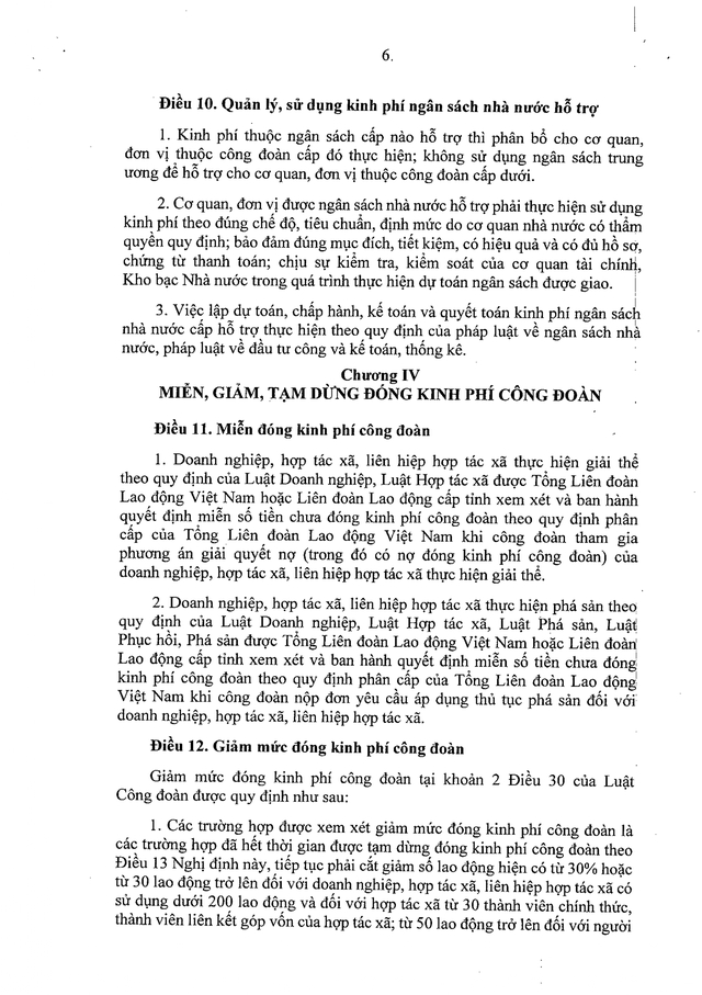 TOÀN VĂN: Nghị định 105/2026/NĐ-CP về quy định, hướng dẫn thi hành tài chính công đoàn- Ảnh 6. TOÀN VĂN: Nghị định 105/2026/NĐ-CP về quy định, hướng dẫn thi hành tài chính công đoàn- Ảnh 6.
