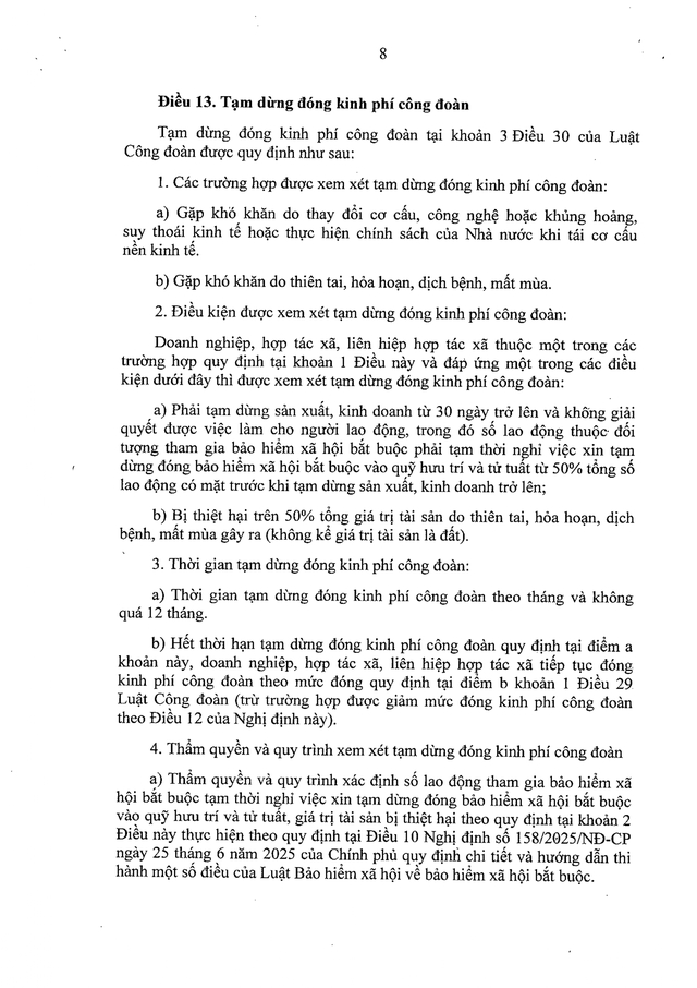 TOÀN VĂN: Nghị định 105/2026/NĐ-CP về quy định, hướng dẫn thi hành tài chính công đoàn- Ảnh 8. TOÀN VĂN: Nghị định 105/2026/NĐ-CP về quy định, hướng dẫn thi hành tài chính công đoàn- Ảnh 8.