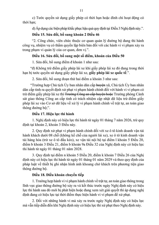 Đề xuất sửa đổi, bổ sung quy định xử phạt hành chính về trật tự, an toàn giao thông đường bộ; trừ điểm, phục hồi điểm giấy phép lái xe- Ảnh 11. Đề xuất sửa đổi, bổ sung quy định xử phạt hành chính về trật tự, an toàn giao thông đường bộ; trừ điểm, phục hồi điểm giấy phép lái xe- Ảnh 11.