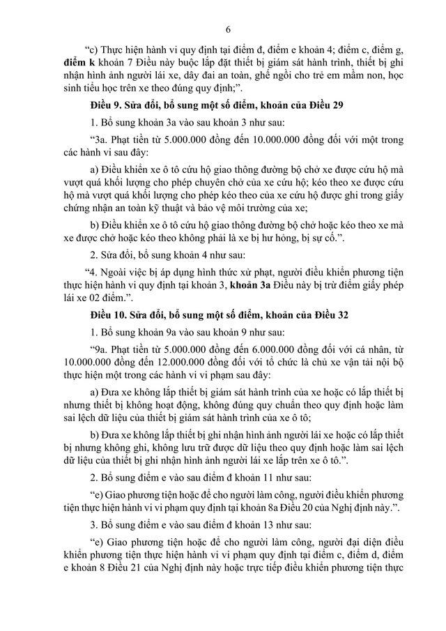 Đề xuất sửa đổi, bổ sung quy định xử phạt hành chính về trật tự, an toàn giao thông đường bộ; trừ điểm, phục hồi điểm giấy phép lái xe- Ảnh 6. Đề xuất sửa đổi, bổ sung quy định xử phạt hành chính về trật tự, an toàn giao thông đường bộ; trừ điểm, phục hồi điểm giấy phép lái xe- Ảnh 6.