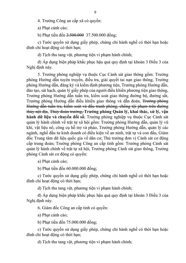 Đề xuất sửa đổi, bổ sung quy định xử phạt hành chính về trật tự, an toàn giao thông đường bộ; trừ điểm, phục hồi điểm giấy phép lái xe- Ảnh 9. Đề xuất sửa đổi, bổ sung quy định xử phạt hành chính về trật tự, an toàn giao thông đường bộ; trừ điểm, phục hồi điểm giấy phép lái xe- Ảnh 9.