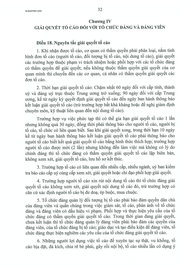 QUY ĐỊNH SỐ 21-QĐ/TW về CÔNG TÁC KIỂM TRA, GIÁM SÁT, KỶ LUẬT CỦA ĐẢNG- Ảnh 34.
