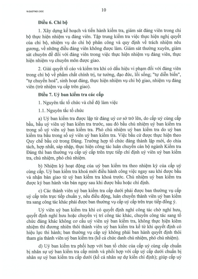 QUY ĐỊNH SỐ 21-QĐ/TW về CÔNG TÁC KIỂM TRA, GIÁM SÁT, KỶ LUẬT CỦA ĐẢNG- Ảnh 12.