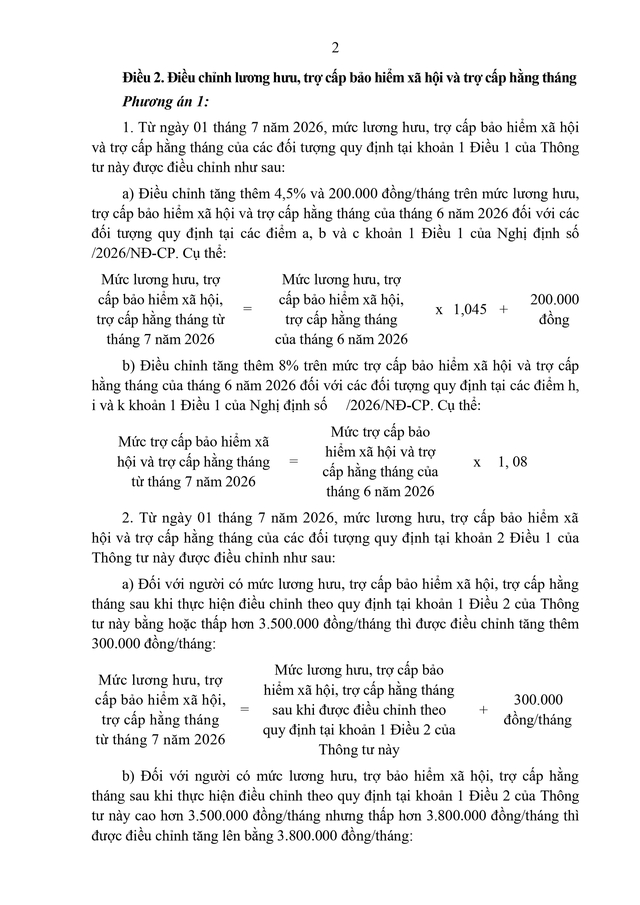 TOÀN VĂN: Dự thảo Thông tư về ĐIỀU CHỈNH LƯƠNG HƯU, TRỢ CẤP bảo hiểm xã hội và trợ cấp hằng tháng- Ảnh 3. TOÀN VĂN: Dự thảo Thông tư về ĐIỀU CHỈNH LƯƠNG HƯU, TRỢ CẤP bảo hiểm xã hội và trợ cấp hằng tháng- Ảnh 3.