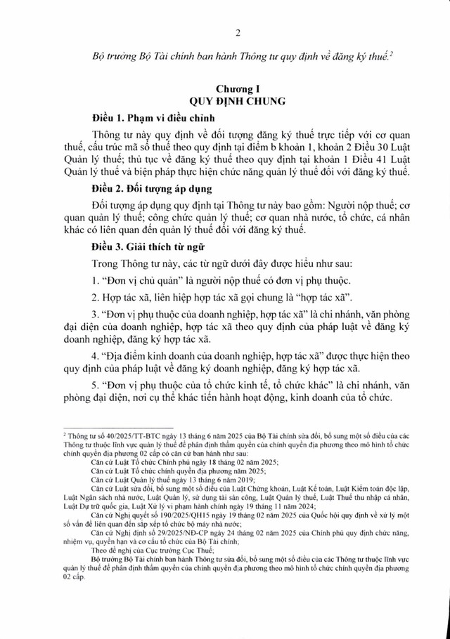 Văn bản hợp nhất số 06/VBHN-BTC: Thông tư quy định về đăng ký thuế- Ảnh 2.