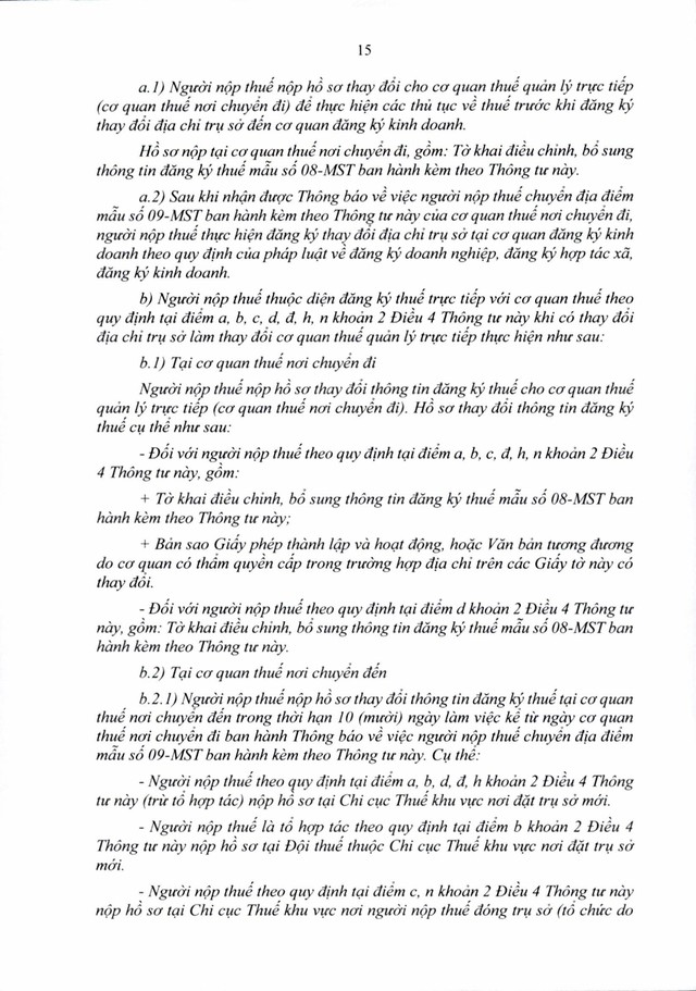 Văn bản hợp nhất số 06/VBHN-BTC: Thông tư quy định về đăng ký thuế- Ảnh 15.