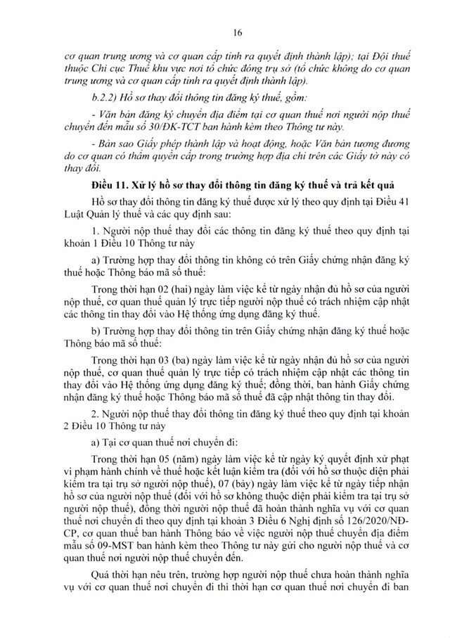 Văn bản hợp nhất số 06/VBHN-BTC: Thông tư quy định về đăng ký thuế- Ảnh 16.