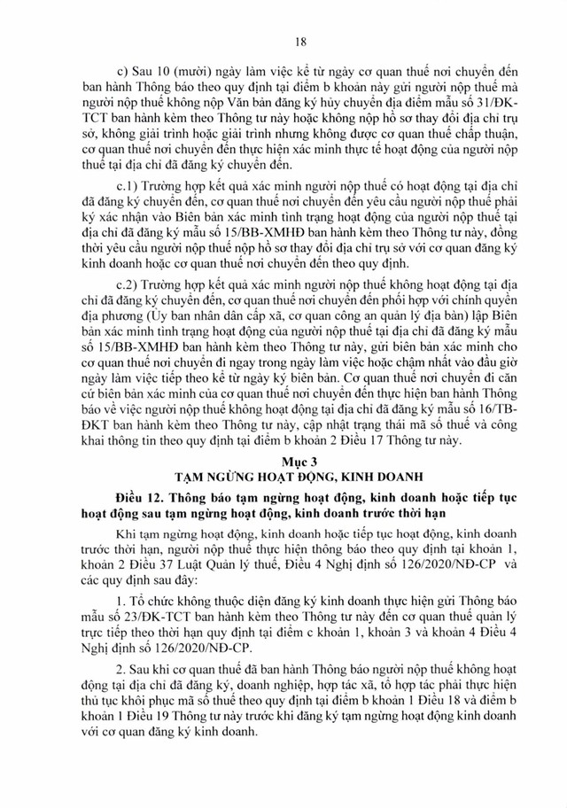 Văn bản hợp nhất số 06/VBHN-BTC: Thông tư quy định về đăng ký thuế- Ảnh 18.