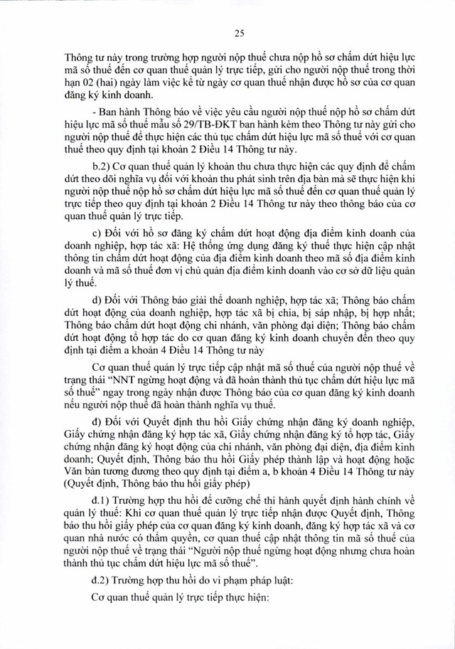 Văn bản hợp nhất số 06/VBHN-BTC: Thông tư quy định về đăng ký thuế- Ảnh 25.