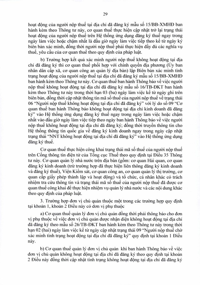 Văn bản hợp nhất số 06/VBHN-BTC: Thông tư quy định về đăng ký thuế- Ảnh 29.