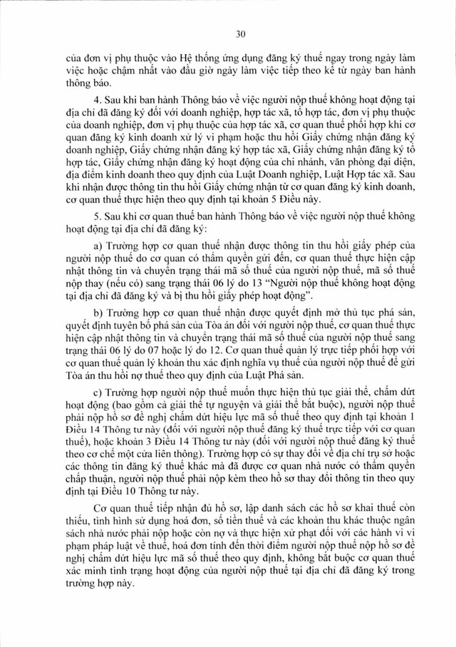 Văn bản hợp nhất số 06/VBHN-BTC: Thông tư quy định về đăng ký thuế- Ảnh 30.