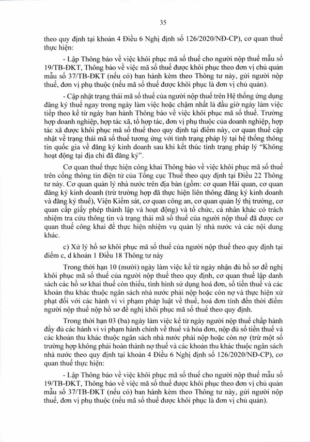 Văn bản hợp nhất số 06/VBHN-BTC: Thông tư quy định về đăng ký thuế- Ảnh 35.