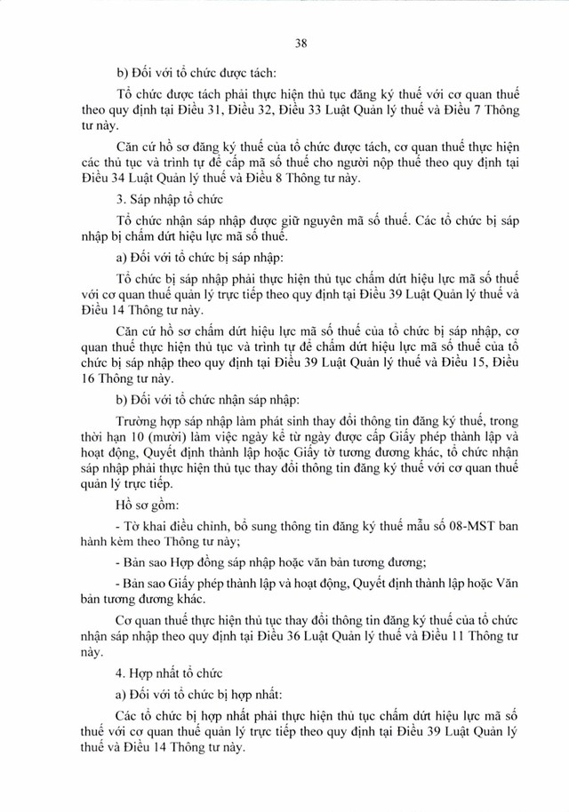 Văn bản hợp nhất số 06/VBHN-BTC: Thông tư quy định về đăng ký thuế- Ảnh 38.