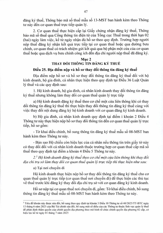 Văn bản hợp nhất số 06/VBHN-BTC: Thông tư quy định về đăng ký thuế- Ảnh 47.