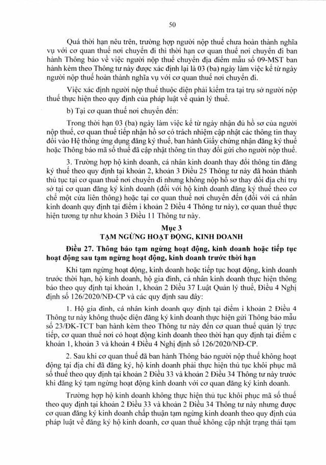 Văn bản hợp nhất số 06/VBHN-BTC: Thông tư quy định về đăng ký thuế- Ảnh 50.