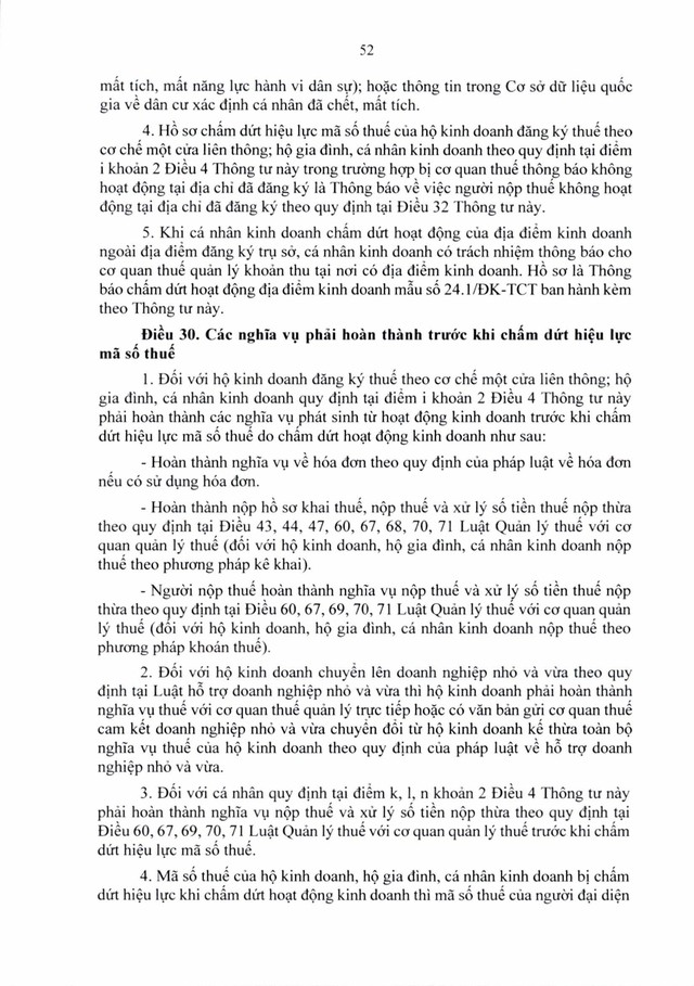 Văn bản hợp nhất số 06/VBHN-BTC: Thông tư quy định về đăng ký thuế- Ảnh 52.