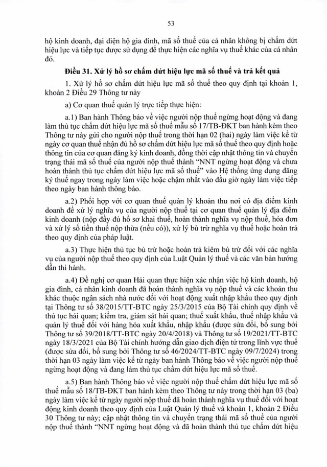 Văn bản hợp nhất số 06/VBHN-BTC: Thông tư quy định về đăng ký thuế- Ảnh 53.
