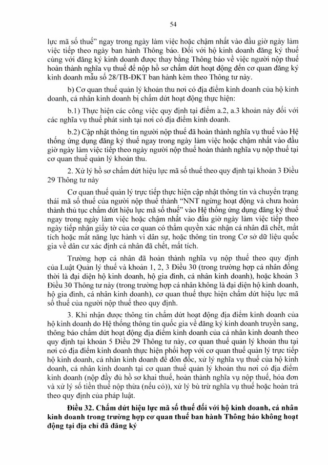 Văn bản hợp nhất số 06/VBHN-BTC: Thông tư quy định về đăng ký thuế- Ảnh 54.