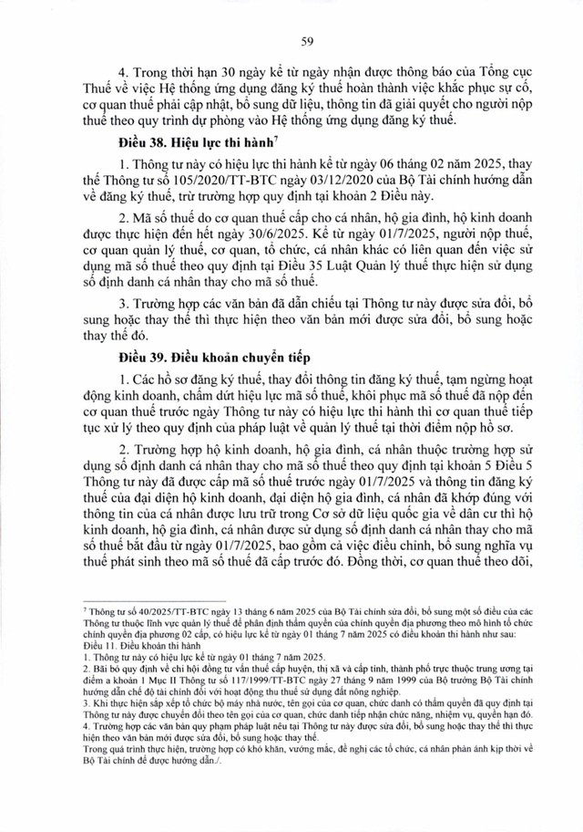 Văn bản hợp nhất số 06/VBHN-BTC: Thông tư quy định về đăng ký thuế- Ảnh 59.