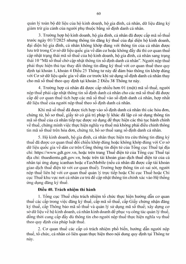 Văn bản hợp nhất số 06/VBHN-BTC: Thông tư quy định về đăng ký thuế- Ảnh 60.