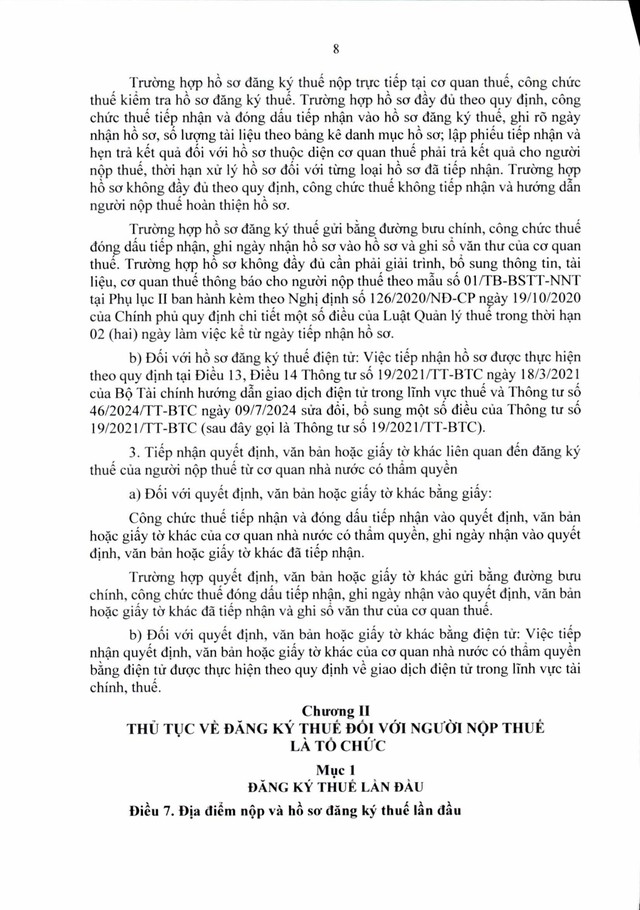 Văn bản hợp nhất số 06/VBHN-BTC: Thông tư quy định về đăng ký thuế- Ảnh 8.
