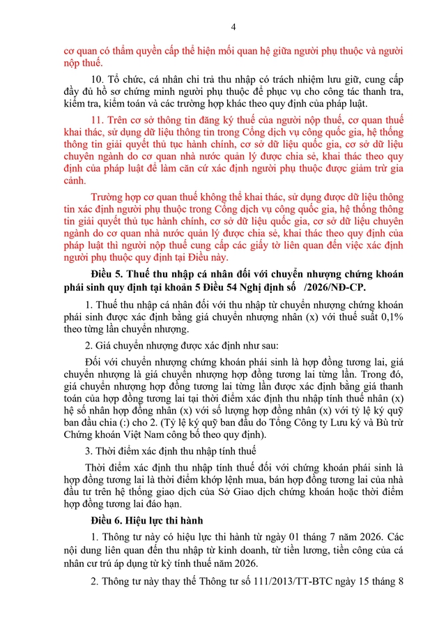 TOÀN VĂN: Dự thảo Thông tư quy định chi tiết một số điều của Luật Thuế thu nhập cá nhân- Ảnh 4.