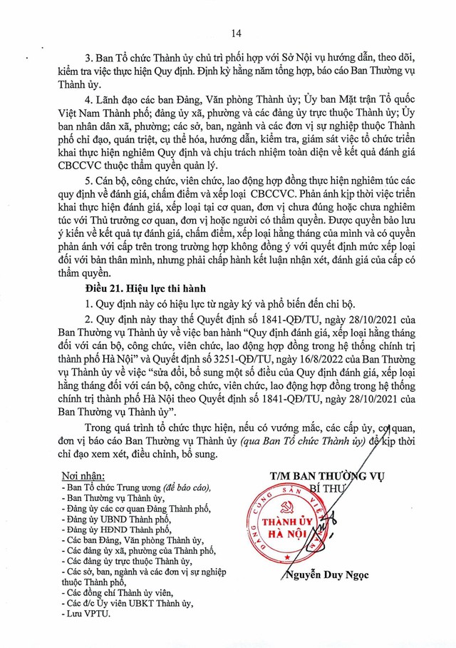 Quy định số 11-QĐ/TU về đánh giá, xếp loại cán bộ, công chức, viên chức, lao động hợp đồng bằng OKR/KPI- Ảnh 17.
