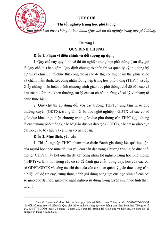 VĂN BẢN HỢP NHẤT số 02/VBHN-BGDĐT Quy chế thi tốt nghiệp trung học phổ thông- Ảnh 4.