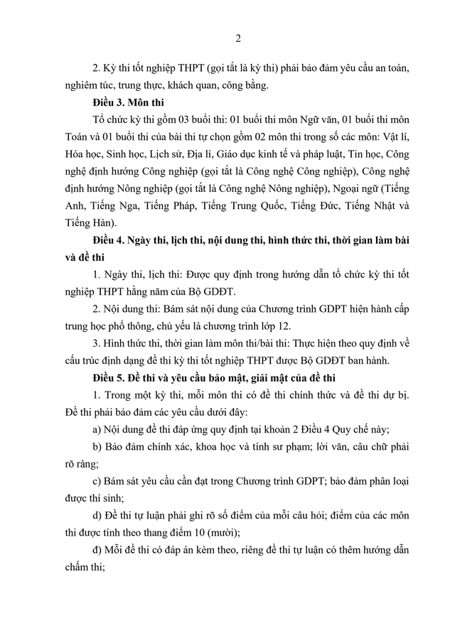 VĂN BẢN HỢP NHẤT số 02/VBHN-BGDĐT Quy chế thi tốt nghiệp trung học phổ thông- Ảnh 5.