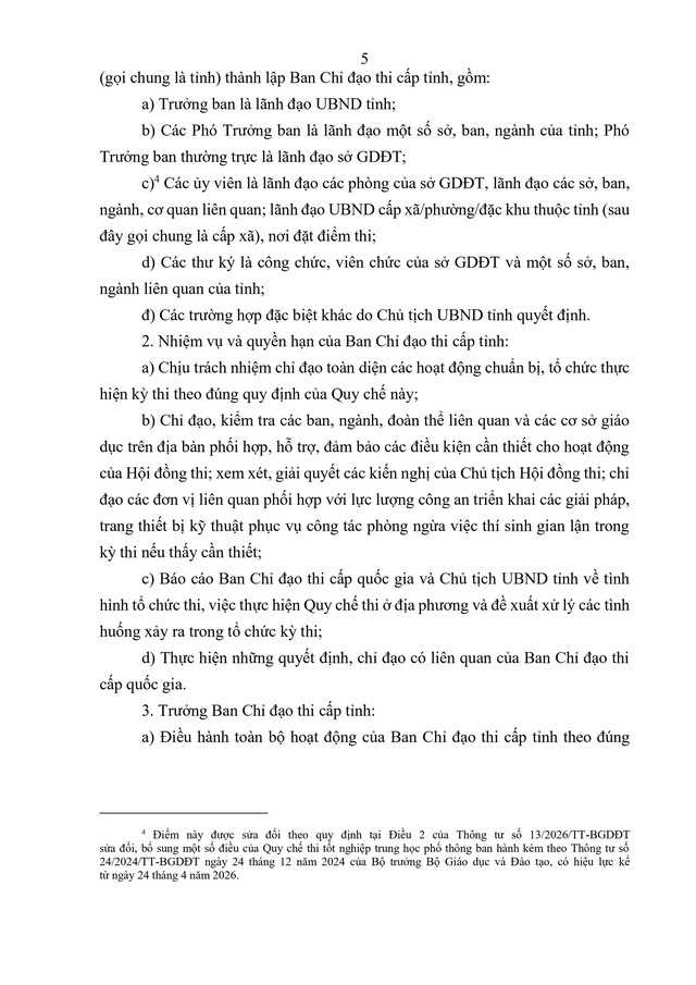 VĂN BẢN HỢP NHẤT số 02/VBHN-BGDĐT Quy chế thi tốt nghiệp trung học phổ thông- Ảnh 8.