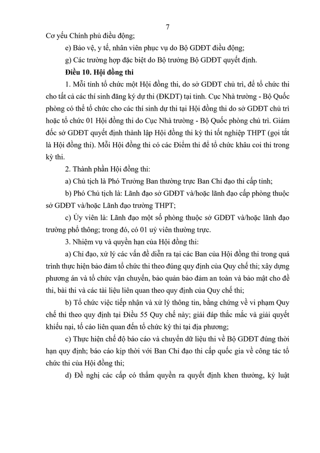 VĂN BẢN HỢP NHẤT số 02/VBHN-BGDĐT Quy chế thi tốt nghiệp trung học phổ thông- Ảnh 10.