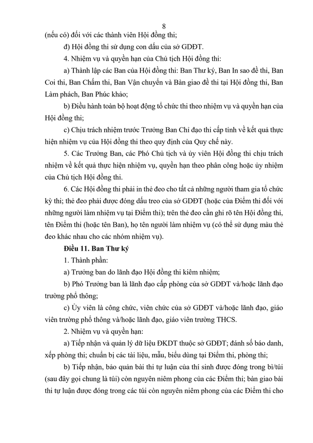 VĂN BẢN HỢP NHẤT số 02/VBHN-BGDĐT Quy chế thi tốt nghiệp trung học phổ thông- Ảnh 11.