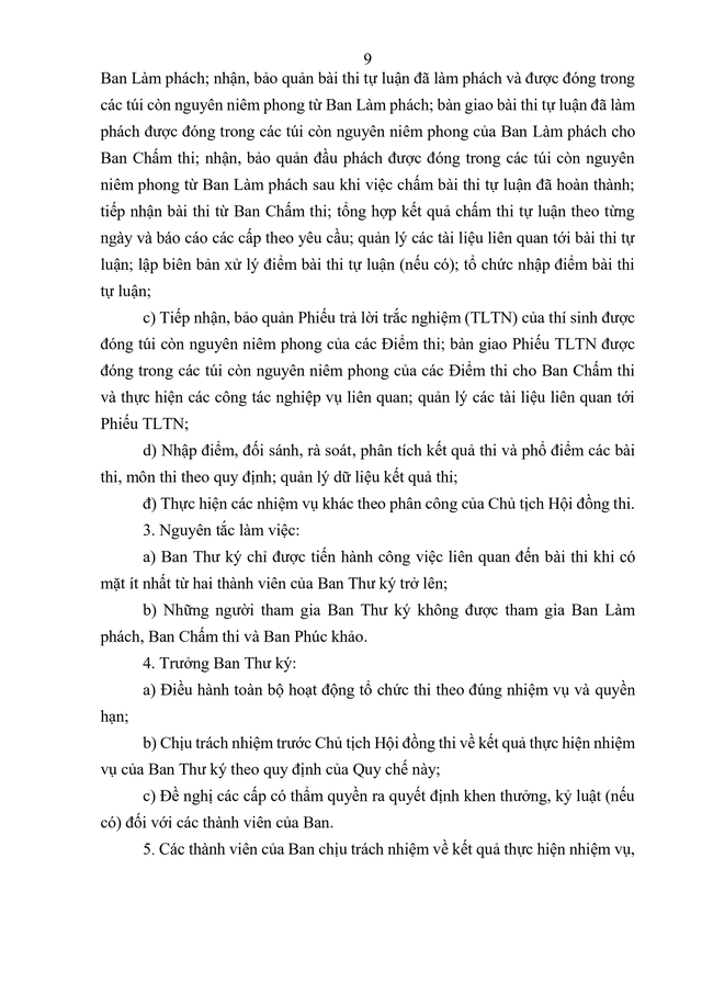 VĂN BẢN HỢP NHẤT số 02/VBHN-BGDĐT Quy chế thi tốt nghiệp trung học phổ thông- Ảnh 12.